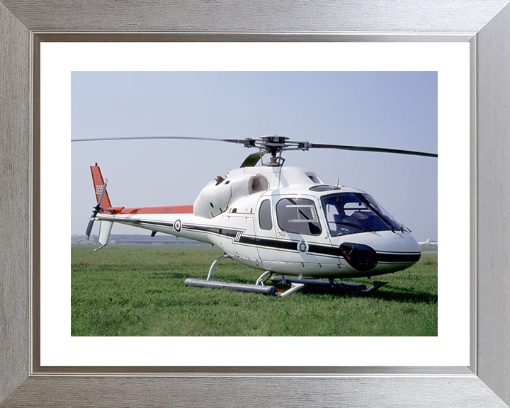 RAF Twin Squirrel HCC1 Helicopter on the Ground Photo Print - Royal Air Force Aircraft Posters, Prints, & Visual Artwork Hampshire Prints 10 x 8 Silver Frame Yes
