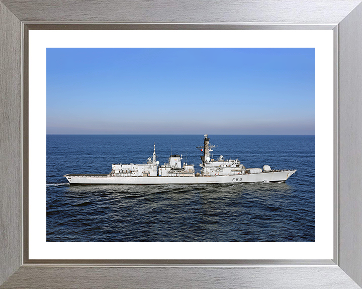 HMS St Albans (F83) Photo Print - At Sea 2017 - Royal Navy Type 23 Frigate Hampshire Prints 10 x 8 Silver Frame Yes
