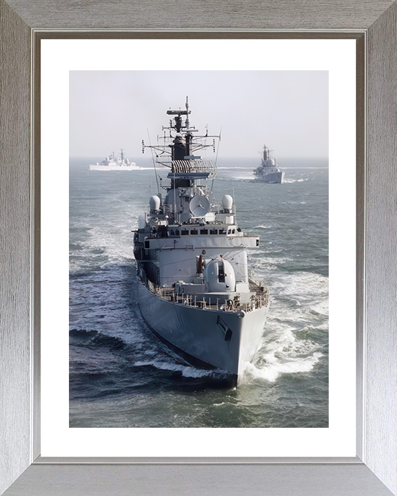 HMS Birmingham (D86) Royal Navy Type 42 Destroyer Bow View Photo Print Wall Art Decor Posters, Prints, & Visual Artwork Hampshire Prints 10 x 8 Silver Frame Yes