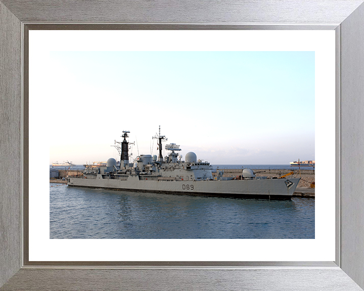 HMS Exeter (D89) Photo Print - Gibraltar 2007 - Royal Navy Type 42 Destroyer Posters, Prints, & Visual Artwork Hampshire Prints 10 x 8 Silver Frame Yes