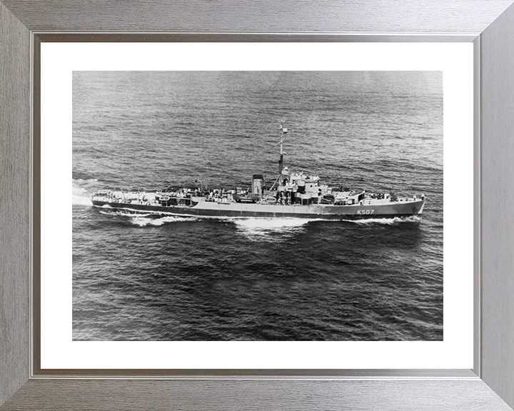 HMS Dominica (K507) Photo Print - At sea 1944 - Royal Navy Colony Class Frigate