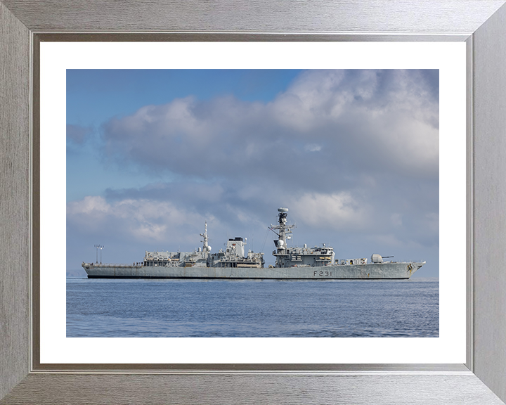 HMS Argyll (F231) Photo Print - Starboard View 2021 - Royal Navy Type 23 Frigate Posters, Prints, & Visual Artwork Hampshire Prints 10 x 8 Silver Frame Yes