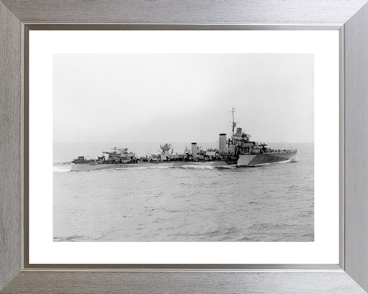 HMS Wolverine (D78) Photo Print - Underway - Royal Navy Modified W Class Destroyer Posters, Prints, & Visual Artwork Hampshire Prints 10 x 8 Silver Frame Yes