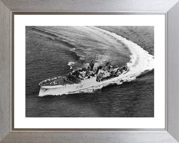 HMS Blackwood (F78) Photo Print - At Sea - Royal Navy Blackwood Class Frigate Posters, Prints, & Visual Artwork Hampshire Prints 10 x 8 Silver Frame Yes