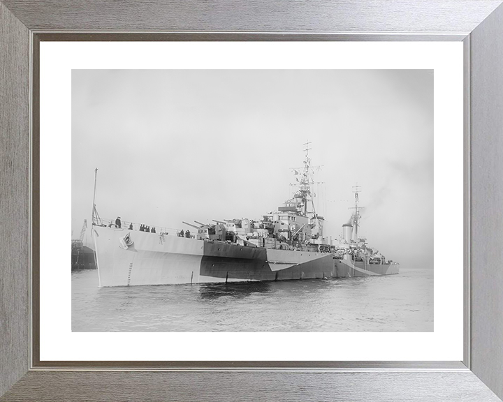 HMS Diadem (84) Royal Navy Dido Class Cruiser Port Side View Photo Print Wall Art Decor Posters, Prints, & Visual Artwork Hampshire Prints 10 x 8 Silver Frame Yes