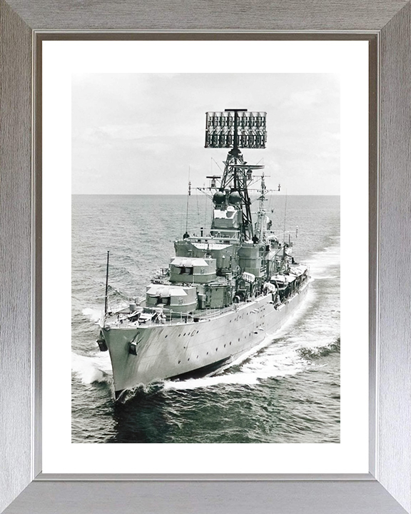 HMS Agincourt (D86) Royal Navy Battle Class Destroyer Photo Print Port Bow View Warship Wall Art Posters, Prints, & Visual Artwork Hampshire Prints 10 x 8 Silver Frame Yes