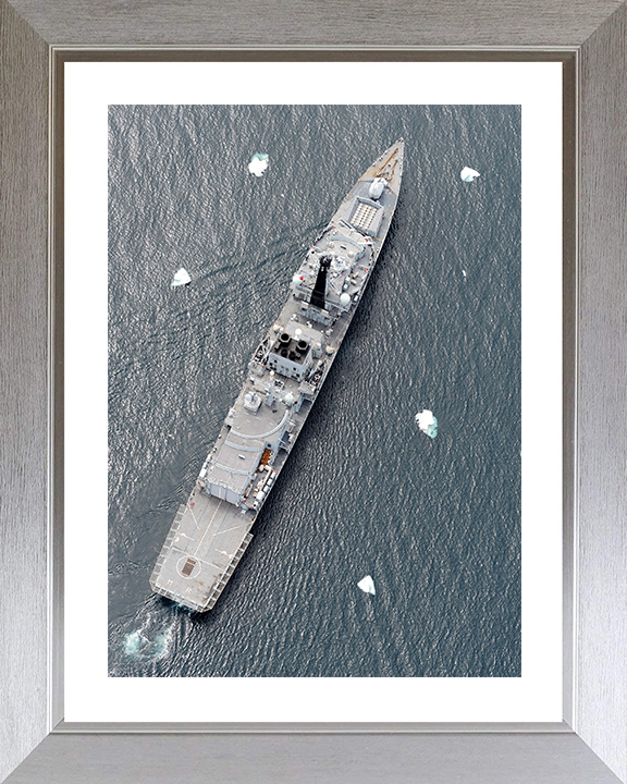 HMS Montrose (F236) Photo Print - South Atlantic 2011 - Royal Navy Type 23 Frigate Hampshire Prints 10 x 8 Silver Frame Yes