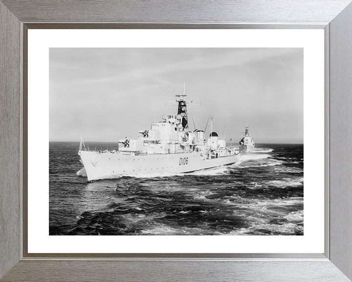 HMS Decoy (D106) Photo Print - At Sea - Royal Navy Daring Class Destroyer Hampshire Prints 10 x 8 Silver Frame Yes