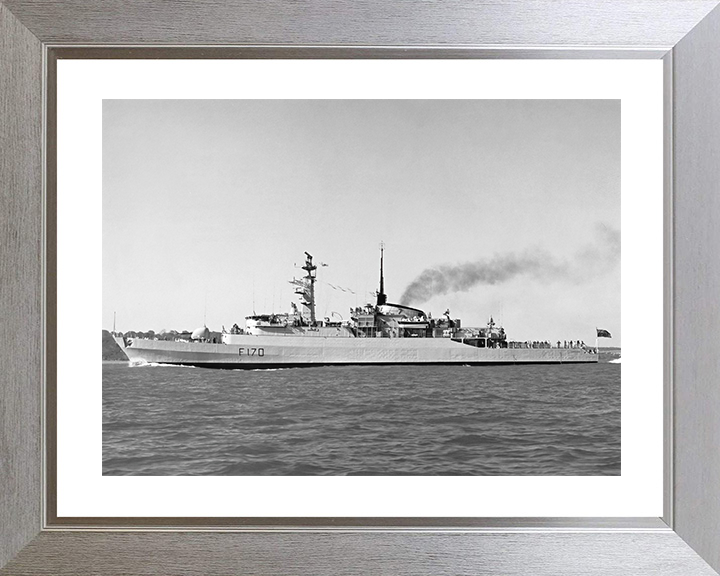 HMS Antelope (F170) Royal Navy Type 21 Frigate Port Side View Photo Print Wall Art Decor Posters, Prints, & Visual Artwork Hampshire Prints 10 x 8 Silver Frame Yes