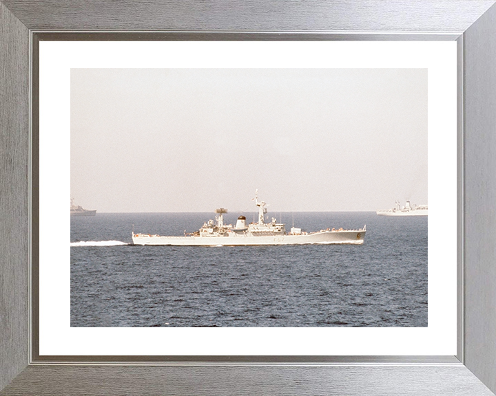 HMS Andromeda (F57) Royal Navy Leander Class Frigate At Sea Photo Print Wall Art Decor Posters, Prints, & Visual Artwork Hampshire Prints 10 x 8 Silver Frame Yes