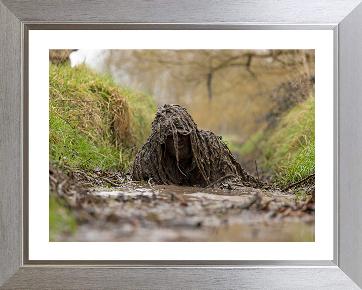 Sniper during the Operators Course (SOC) Photo Print - British Army Posters, Prints, & Visual Artwork Hampshire Prints 10 x 8 Silver Frame Yes