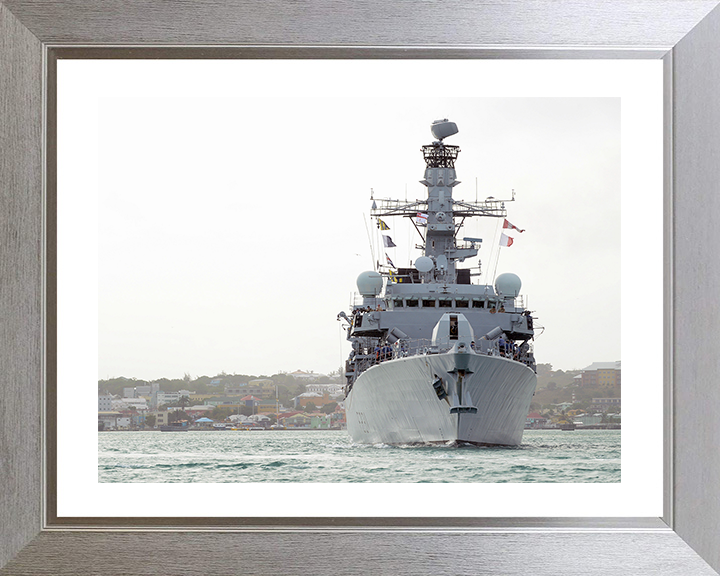 HMS Argyll (F231) Photo Print - Antigua 2014 - Royal Navy Type 23 Frigate Posters, Prints, & Visual Artwork Hampshire Prints 10 x 8 Silver Frame Yes
