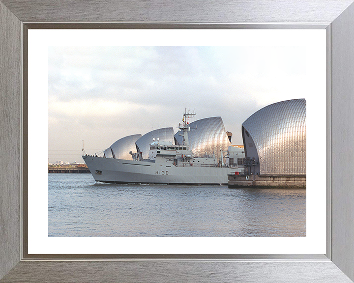 HMS Roebuck (H130) Photo Print - Thames Barrier - Royal Navy Coastal Survey Vessel