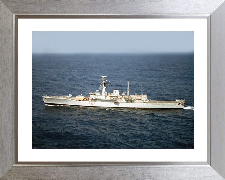 HMS Andromeda (F57) Royal Navy Leander Class Frigate Underway Port Side View Photo Print Wall Art Decor Posters, Prints, & Visual Artwork Hampshire Prints 10 X 8 Silver Frame Yes