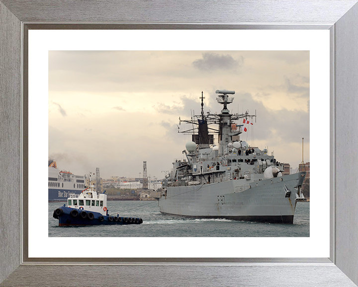 HMS Chatham (F87) Photo Print - Leaving Piraeus 2010 - Royal Navy Type 22 Frigate Posters, Prints, & Visual Artwork Hampshire Prints 10 x 8 Silver Frame Yes