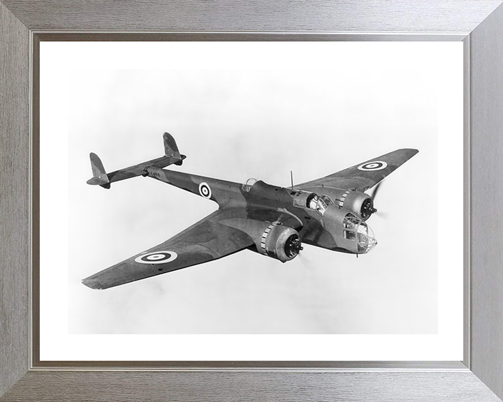 RAF Handley Page H.P.52 Hampden Mk 1 in flight Photo Print - Royal Air Force Aircraft Posters, Prints, & Visual Artwork Hampshire Prints 10 x 8 Silver Frame Yes