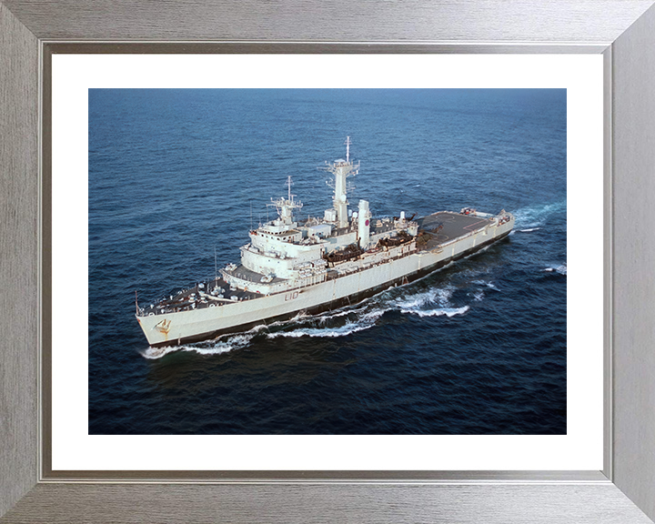 HMS Fearless (L10) Photo Print - At Sea 1996 - Royal Navy Fearless Class Landing Platform Dock Posters, Prints, & Visual Artwork Hampshire Prints 10 x 8 Silver Frame Yes