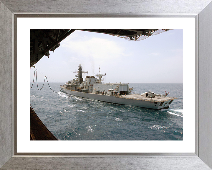 HMS Argyll (F231) Royal Navy Type 23 Frigate During a RAS 2005 Photo Print Wall Art Decor Posters, Prints, & Visual Artwork Hampshire Prints 10 x 8 Silver Frame Yes