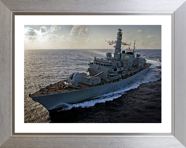 HMS Monmouth (F235) Photo Print - Port Bow View 2011 - Royal Navy Type 23 Frigate Hampshire Prints 10 x 8 Silver Frame Yes