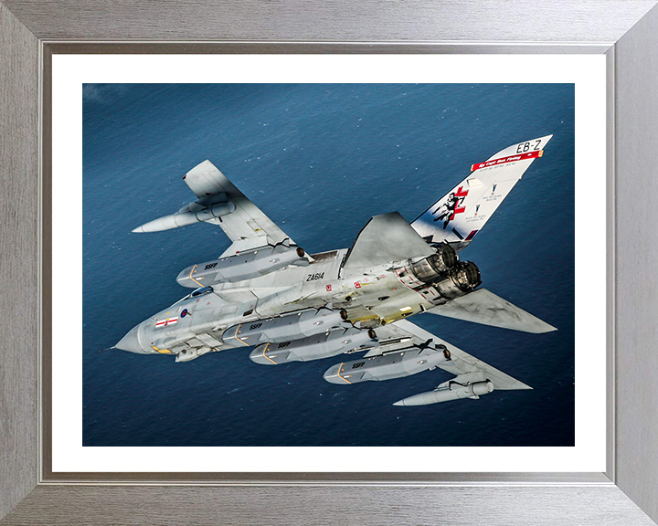 RAF Tornado GR4 of 41 Sqaudron in flight Photo Print - Royal Air Force Aircraft Hampshire Prints 10 x 8 Silver Frame Yes