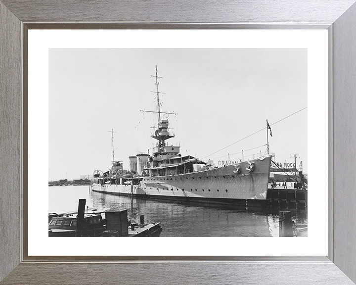 HMS Delhi (D47) Photo Print - California 1919 - Royal Navy Danae Class Cruiser Hampshire Prints 10 x 8 Silver Frame Yes