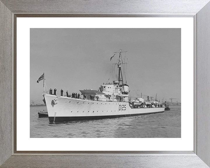 HMS Nepal (D125) Photo Print - At Anchor - Royal Navy N Class Destroyer Hampshire Prints 10 x 8 Silver Frame Yes