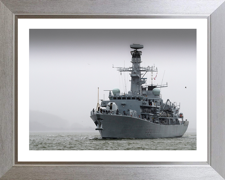 HMS Argyll (F231) Photo Print - Sails After Refit 2017 - Royal Navy Type 23 Frigate Posters, Prints, & Visual Artwork Hampshire Prints 10 x 8 Silver Frame Yes