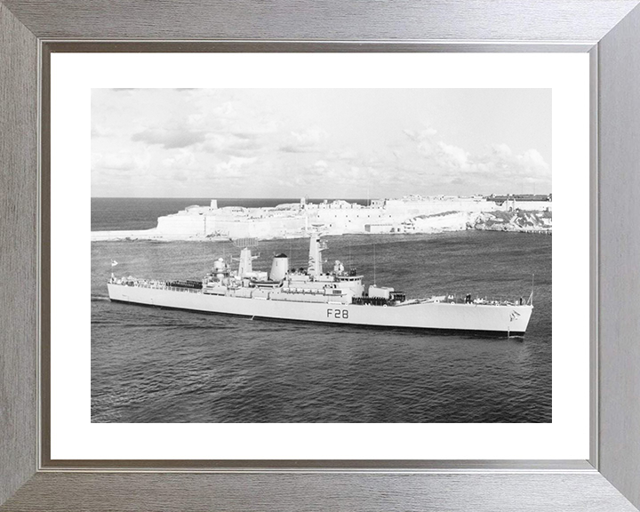 HMS Cleopatra (F28) Royal Navy Leander Class Frigate Valletta Malta Photo Print Wall Art Decor Posters, Prints, & Visual Artwork Hampshire Prints 10 x 8 Silver Frame Yes