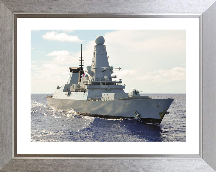 HMS Dauntless (D33) Royal Navy Type 45 Destroyer Caribbean 2012 Photo Print Wall Art Decor Posters, Prints, & Visual Artwork Hampshire Prints 10 x 8 Silver Frame Yes