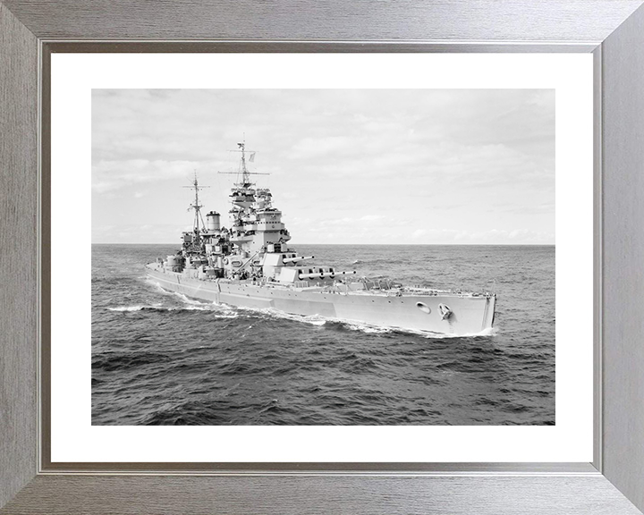 HMS Duke of York (17) Royal Navy King George V Class Battleship Underway Photo Print Wall Art Decor Posters, Prints, & Visual Artwork Hampshire Prints 10 x 8 Silver Frame Yes