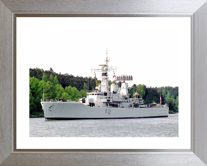 HMS Achilles (F12) Royal Navy Leander Class Frigate Photo Print Warship Wall Art Posters, Prints, & Visual Artwork Hampshire Prints 10 x 8 Silver Frame Yes