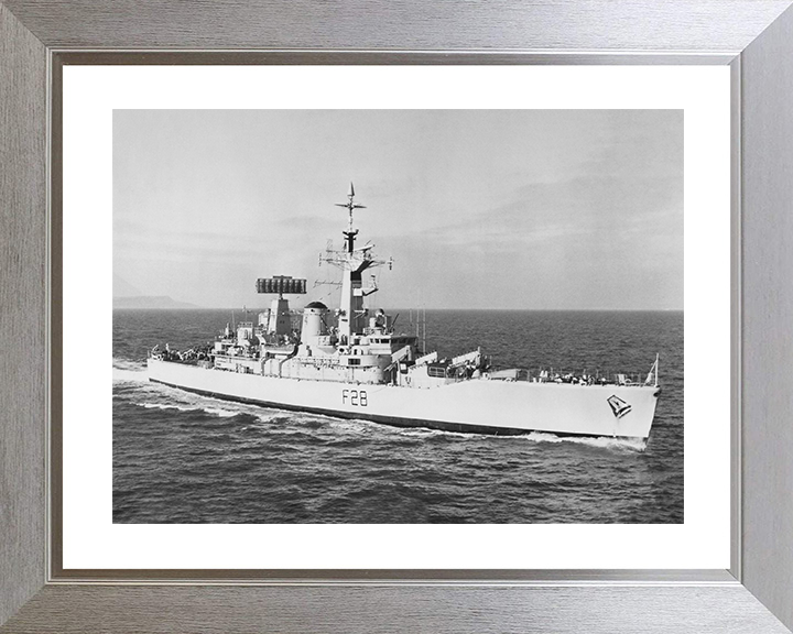 HMS Cleopatra (F28) Royal Navy Leander Class Frigate Low Starboard View Photo Print Wall Art Decor Posters, Prints, & Visual Artwork Hampshire Prints 10 x 8 Silver Frame Yes