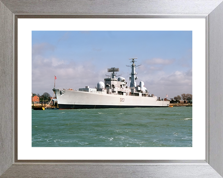 HMS Bristol (D23) Royal Navy Type 82 Destroyer At Whale Island Photo Print Wall Art Decor Posters, Prints, & Visual Artwork Hampshire Prints 10 x 8 Silver Frame Yes