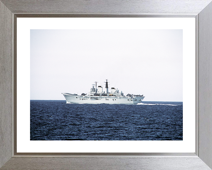 HMS Ark Royal (R07) Royal Navy Invincible Class Aircraft Carrier At Sea 1986 Photo Print Wall Art Decor Posters, Prints, & Visual Artwork Hampshire Prints 10 x 8 Silver Frame Yes