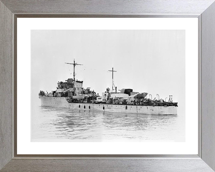 HMS Albrighton (L12) Royal Navy Hunt Class Destroyer Port Side View Photo Print Wall Art Naval Decor Posters, Prints, & Visual Artwork Hampshire Prints 10 x 8 Silver Frame Yes