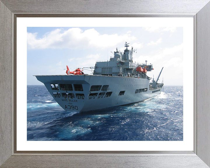 RFA Wave Ruler (A390) Photo Print - Starboard Quarter View - Royal Fleet Auxiliary Wave Class Fleet Tanker Hampshire Prints 10 x 8 Silver Frame Yes