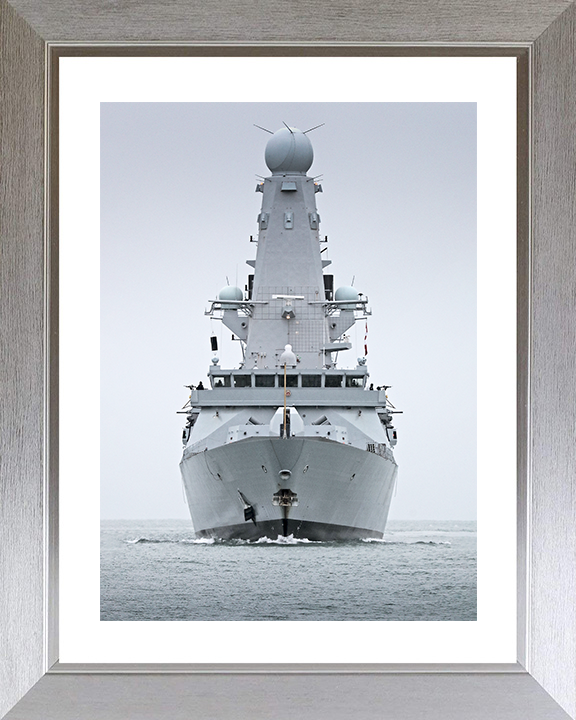 HMS Duncan (D37) Royal Navy Type 45 Destroyer Bow View Photo Print Wall Art Decor Posters, Prints, & Visual Artwork Hampshire Prints 10 x 8 Silver Frame Yes
