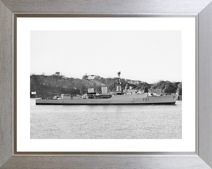 HMS Ashanti (F117) Photo Print - Plymouth Sound 1961 - Royal Navy Tribal Class Frigate Posters, Prints, & Visual Artwork Hampshire Prints 10 x 8 Silver Frame Yes