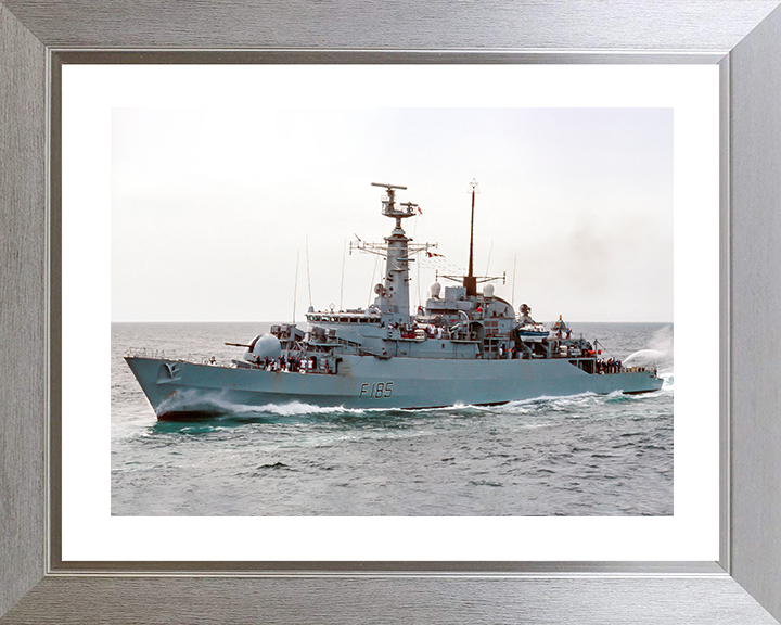 HMS Avenger (F185) Royal Navy Type 21 Frigate Underway Port Side View Photo Print Wall Art Decor Posters, Prints, & Visual Artwork Hampshire Prints 10 x 8 Silver Frame Yes