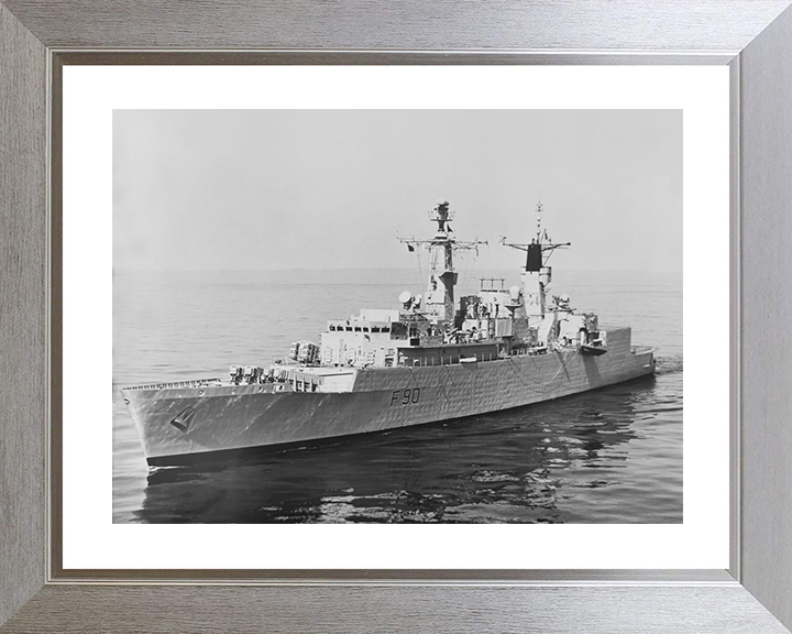 HMS Brilliant (F90) Royal Navy Type 22 Frigate On Calm Sea Photo Print Wall Art Decor Posters, Prints, & Visual Artwork Hampshire Prints 10 x 8 Silver Frame Yes