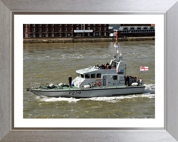 HMS Blazer (P279) Photo Print - Leaving Portsmouth 2014 - Royal Navy Archer Class P2000 Patrol Vessel Posters, Prints, & Visual Artwork Hampshire Prints 10 x 8 Silver Frame Yes