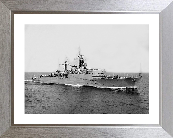 HMS Wizard (F72) - At Sea 1963 - Royal Navy W Class Destroyer Photo Print Wall Art Naval Decor UK Posters, Prints, & Visual Artwork Hampshire Prints 10 x 8 Silver Frame Yes
