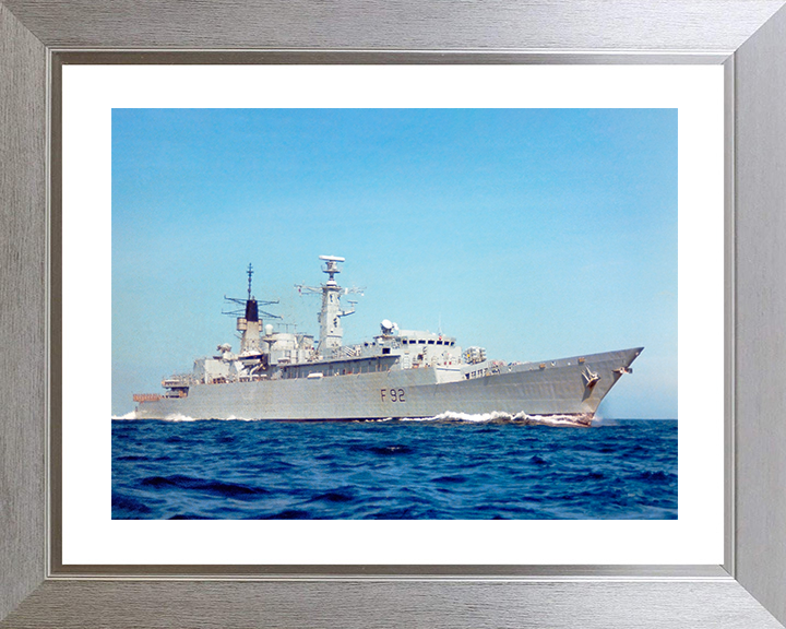 HMS Boxer (F92) Royal Navy Type 22 Frigate Low Starboard View Photo Print Wall Art Decor Posters, Prints, & Visual Artwork Hampshire Prints 10 x 8 Silver Frame Yes
