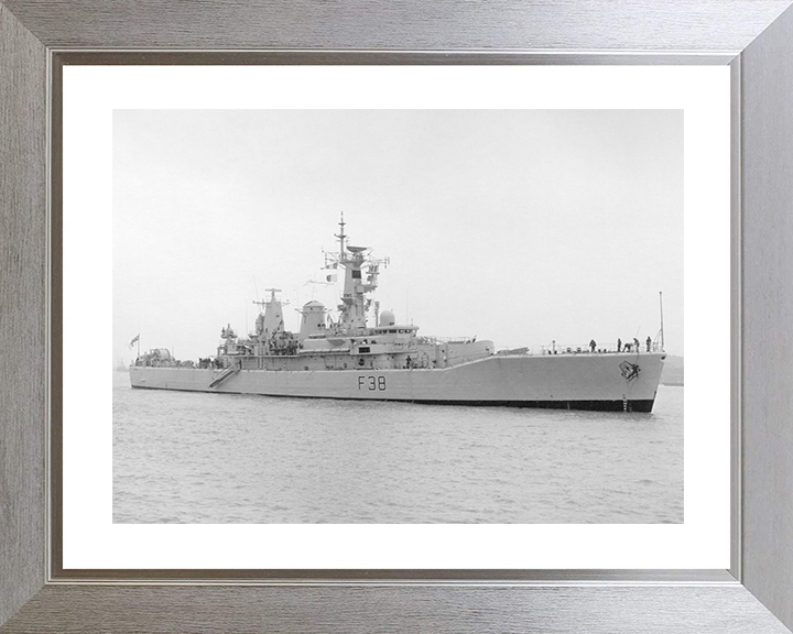 HMS Arethusa (F38) Royal Navy Leander Class Frigate Starboard View Photo Print Wall Art Naval Decor Posters, Prints, & Visual Artwork Hampshire Prints 10 x 8 Silver Frame Yes