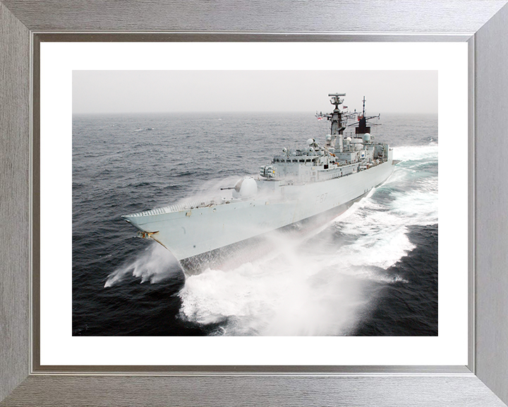 HMS Chatham (F87) Royal Navy Type 22 Frigate At Sea Photo Print Wall Art Decor Posters, Prints, & Visual Artwork Hampshire Prints 10 x 8 Silver Frame Yes