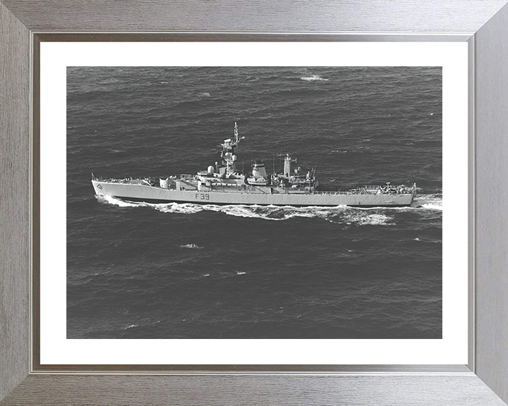 HMS Naiad (F39) Photo Print - Atlantic Sea 1978 - Royal Navy Leander Class Frigate Hampshire Prints 10 x 8 Silver Frame Yes