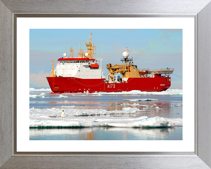 HMS Protector (A173) Photo Print - Reflections 2016 - Royal Navy Ice Patrol Vessel Hampshire Prints 10 x 8 Silver Frame Yes