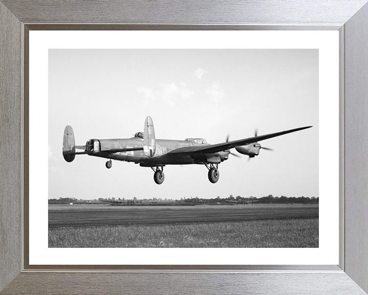 RAF Avro Lancaster B Mark III Taking Off Photo Print - Royal Air Force Aircraft Hampshire Prints 10 x 8 Silver Frame Yes