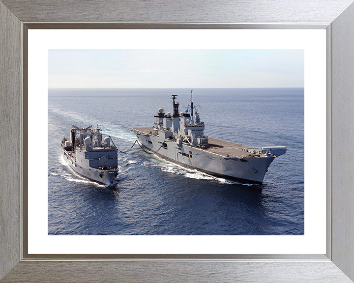 HMS Illustrious (R06) Photo Print - RAS 2013 - Royal Navy Invincible Class Aircraft Carrier Hampshire Prints 10 x 8 Silver Frame Yes
