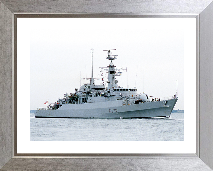 HMS Ambuscade (F172) Royal Navy Type 21 Frigate Entering Harbour Photo Print Wall Art Decor Posters, Prints, & Visual Artwork Hampshire Prints 10 x 8 Silver Frame Yes